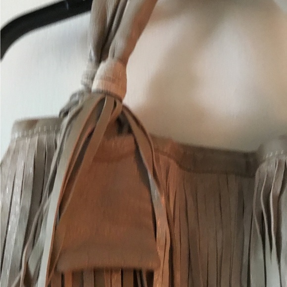 B Markowsky taupe fringed leather bag - Picture 3 of 9